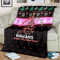 Flamingo Make Me Happy Christmas Blanket Funny Xmas Holiday Patterns - Wonder Print Shop
