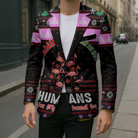 Flamingo Make Me Happy Christmas Blazer Funny Xmas Holiday Patterns - Wonder Print Shop