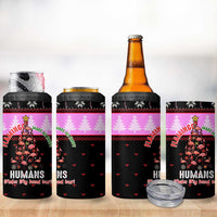 Flamingo Make Me Happy Christmas 4 in 1 Can Cooler Tumbler Funny Xmas Holiday Patterns - Wonder Print Shop