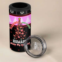 Flamingo Make Me Happy Christmas 4 in 1 Can Cooler Tumbler Funny Xmas Holiday Patterns - Wonder Print Shop