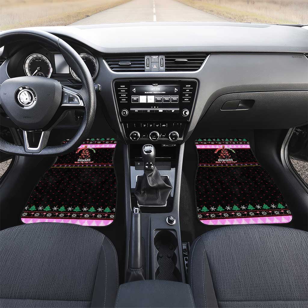 Flamingo Make Me Happy Christmas Car Mats Funny Xmas Holiday Patterns - Wonder Print Shop