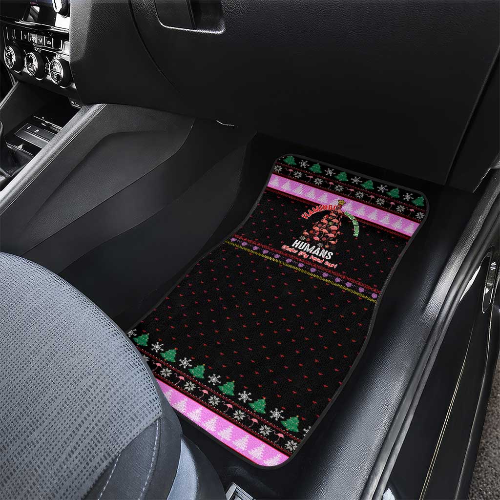 Flamingo Make Me Happy Christmas Car Mats Funny Xmas Holiday Patterns - Wonder Print Shop
