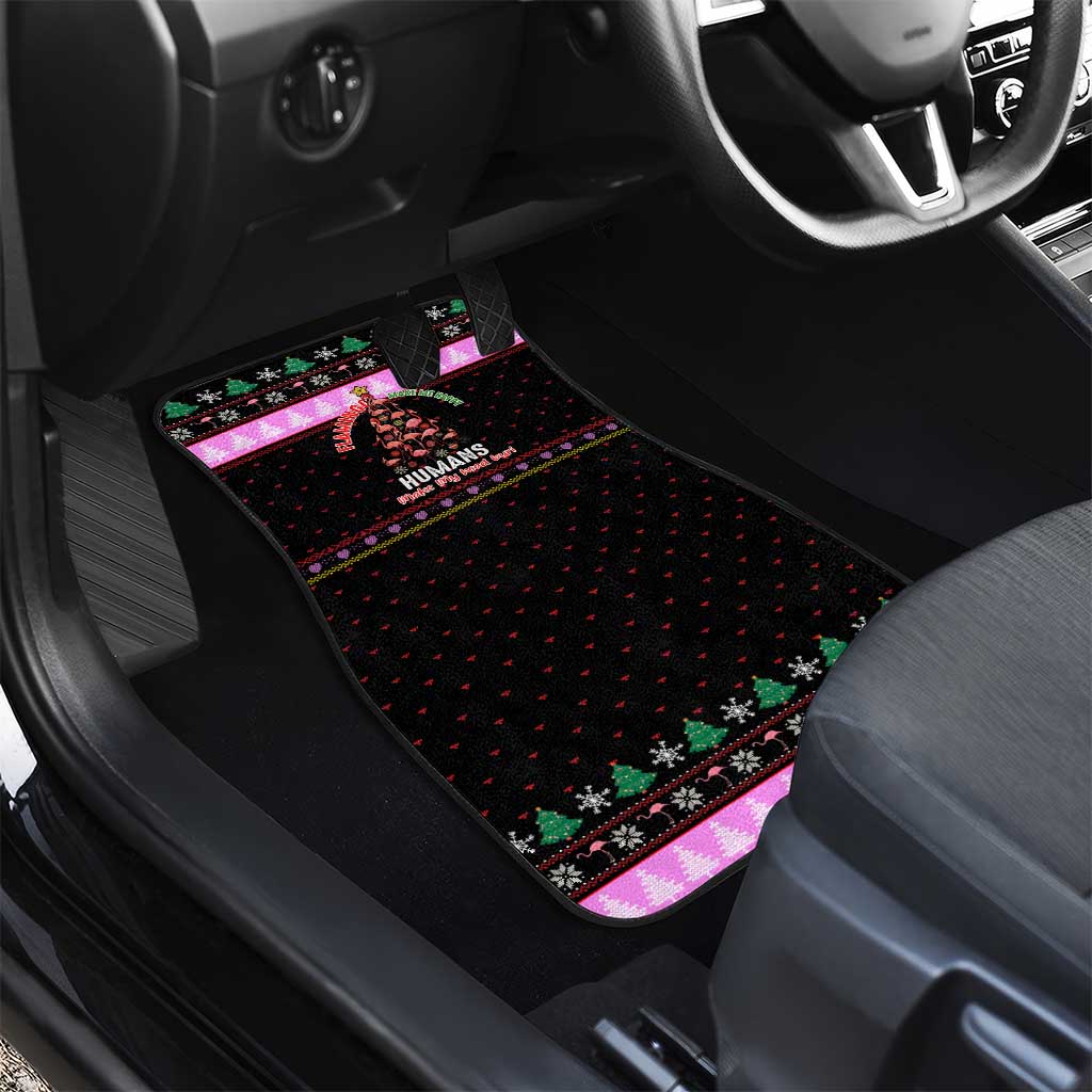 Flamingo Make Me Happy Christmas Car Mats Funny Xmas Holiday Patterns - Wonder Print Shop