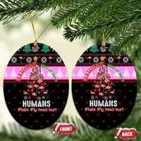 Flamingo Make Me Happy Christmas Ceramic Ornament Funny Xmas Holiday Patterns - Wonder Print Shop