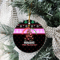 Flamingo Make Me Happy Christmas Ceramic Ornament Funny Xmas Holiday Patterns - Wonder Print Shop