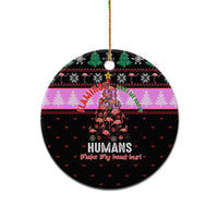 Flamingo Make Me Happy Christmas Ceramic Ornament Funny Xmas Holiday Patterns - Wonder Print Shop