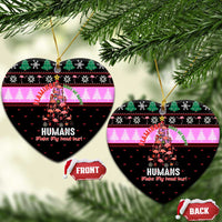 Flamingo Make Me Happy Christmas Ceramic Ornament Funny Xmas Holiday Patterns - Wonder Print Shop