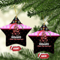 Flamingo Make Me Happy Christmas Ceramic Ornament Funny Xmas Holiday Patterns - Wonder Print Shop