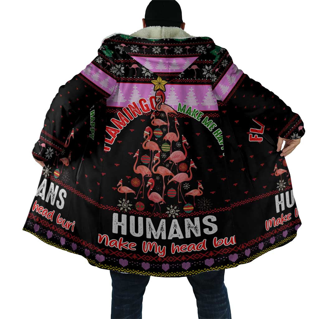 Flamingo Make Me Happy Christmas Cloak Funny Xmas Holiday Patterns - Wonder Print Shop