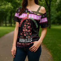 Flamingo Make Me Happy Christmas Cross Shoulder Shirt Funny Xmas Holiday Patterns - Wonder Print Shop