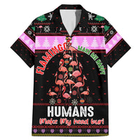 Flamingo Make Me Happy Christmas Family Matching Mermaid Dress and Hawaiian Shirt Funny Xmas Holiday Patterns - Wonder Print Shop