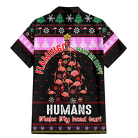 Flamingo Make Me Happy Christmas Family Matching Mermaid Dress and Hawaiian Shirt Funny Xmas Holiday Patterns - Wonder Print Shop