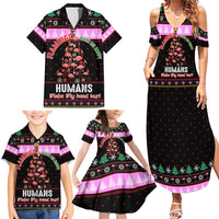 Flamingo Make Me Happy Christmas Family Matching Summer Maxi Dress and Hawaiian Shirt Funny Xmas Holiday Patterns - Wonder Print Shop