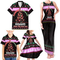 Flamingo Make Me Happy Christmas Family Matching Tank Maxi Dress and Hawaiian Shirt Funny Xmas Holiday Patterns - Wonder Print Shop
