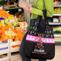 Flamingo Make Me Happy Christmas Grocery Bag Funny Xmas Holiday Patterns - Wonder Print Shop
