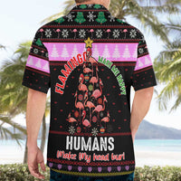 Flamingo Make Me Happy Christmas Hawaiian Shirt Funny Xmas Holiday Patterns - Wonder Print Shop
