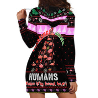 Flamingo Make Me Happy Christmas Hoodie Dress Funny Xmas Holiday Patterns - Wonder Print Shop