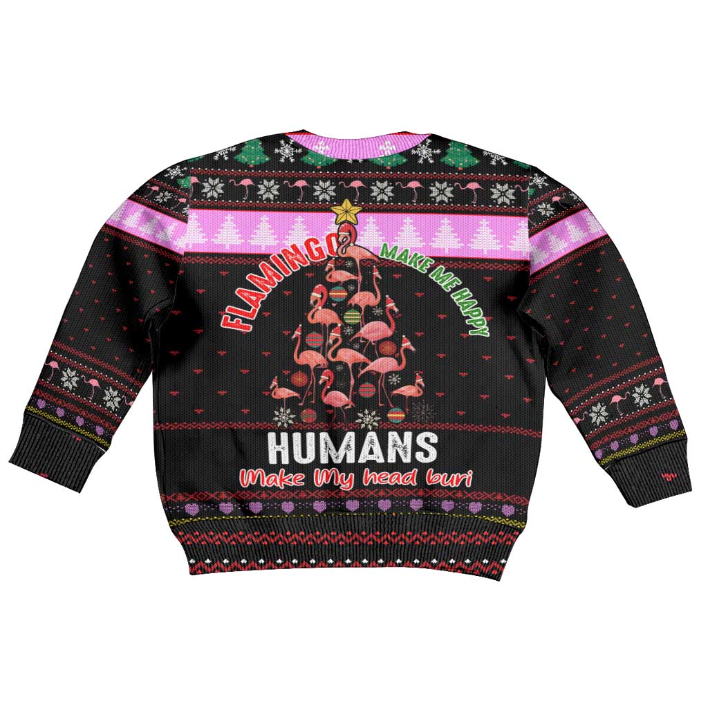 Flamingo Make Me Happy Christmas Kid Ugly Christmas Sweater Funny Xmas Holiday Patterns - Wonder Print Shop