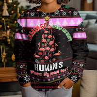 Flamingo Make Me Happy Christmas Kid Ugly Christmas Sweater Funny Xmas Holiday Patterns - Wonder Print Shop