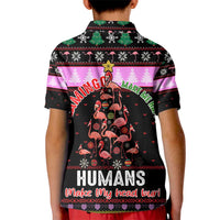Flamingo Make Me Happy Christmas Kid Polo Shirt Funny Xmas Holiday Patterns - Wonder Print Shop