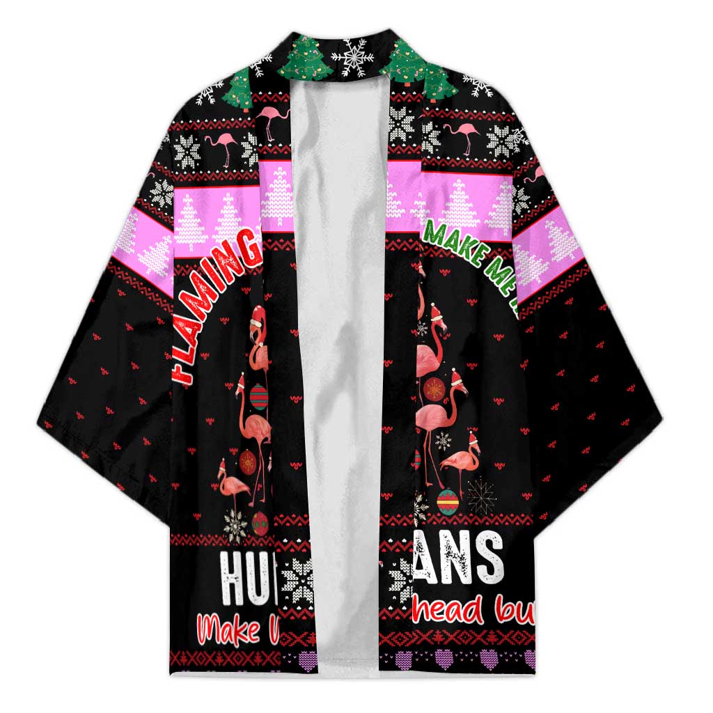 Flamingo Make Me Happy Christmas Kimono Funny Xmas Holiday Patterns - Wonder Print Shop