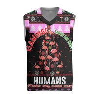 Flamingo Make Me Happy Christmas Knitted V-Neck Vest Funny Xmas Holiday Patterns - Wonder Print Shop