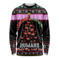 Flamingo Make Me Happy Christmas Long Sleeve Shirt Funny Xmas Holiday Patterns - Wonder Print Shop