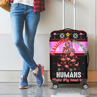 Flamingo Make Me Happy Christmas Luggage Cover Funny Xmas Holiday Patterns - Wonder Print Shop