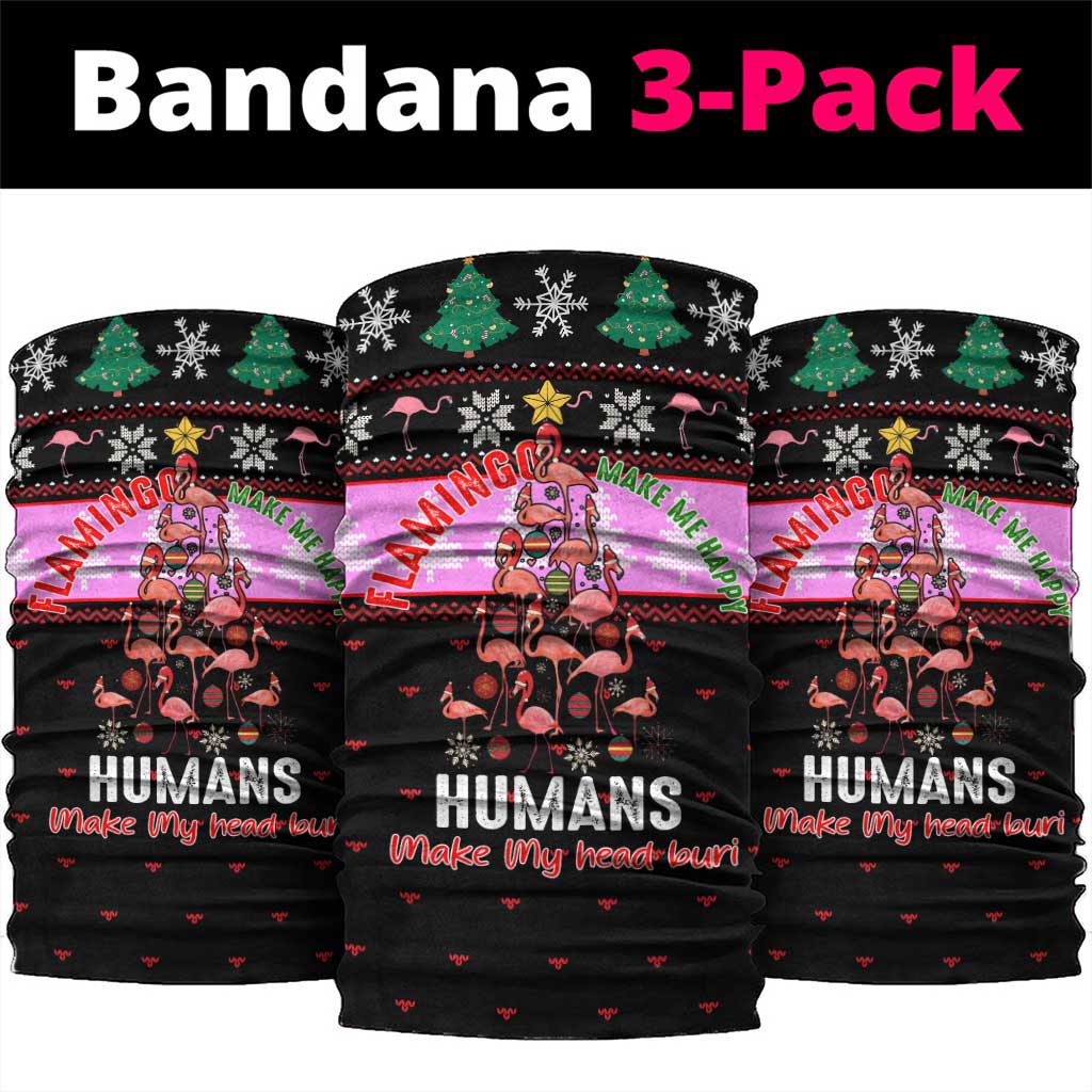Flamingo Make Me Happy Christmas Neck Gaiter Funny Xmas Holiday Patterns - Wonder Print Shop