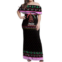 Flamingo Make Me Happy Christmas Off Shoulder Maxi Dress Funny Xmas Holiday Patterns - Wonder Print Shop