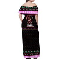 Flamingo Make Me Happy Christmas Off Shoulder Maxi Dress Funny Xmas Holiday Patterns - Wonder Print Shop