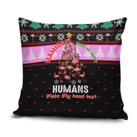 Flamingo Make Me Happy Christmas Pillow Cover Funny Xmas Holiday Patterns - Wonder Print Shop