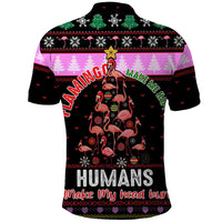 Flamingo Make Me Happy Christmas Polo Shirt Funny Xmas Holiday Patterns - Wonder Print Shop