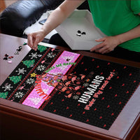 Flamingo Make Me Happy Christmas Puzzle Funny Xmas Holiday Patterns - Wonder Print Shop