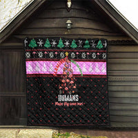 Flamingo Make Me Happy Christmas Quilt Funny Xmas Holiday Patterns - Wonder Print Shop
