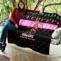 Flamingo Make Me Happy Christmas Quilt Funny Xmas Holiday Patterns - Wonder Print Shop