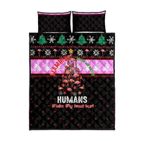 Flamingo Make Me Happy Christmas Quilt Bed Set Funny Xmas Holiday Patterns - Wonder Print Shop
