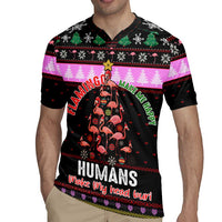 Flamingo Make Me Happy Christmas Rugby Jersey Funny Xmas Holiday Patterns - Wonder Print Shop