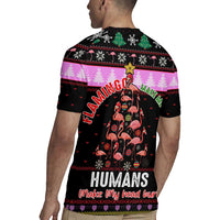 Flamingo Make Me Happy Christmas Rugby Jersey Funny Xmas Holiday Patterns - Wonder Print Shop