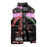 Flamingo Make Me Happy Christmas Sleeveless Puffer Jacket Funny Xmas Holiday Patterns - Wonder Print Shop