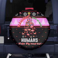 Flamingo Make Me Happy Christmas Spare Tire Cover Funny Xmas Holiday Patterns - Wonder Print Shop