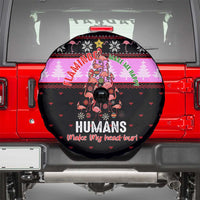 Flamingo Make Me Happy Christmas Spare Tire Cover Funny Xmas Holiday Patterns - Wonder Print Shop