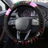 Flamingo Make Me Happy Christmas Steering Wheel Cover Funny Xmas Holiday Patterns - Wonder Print Shop