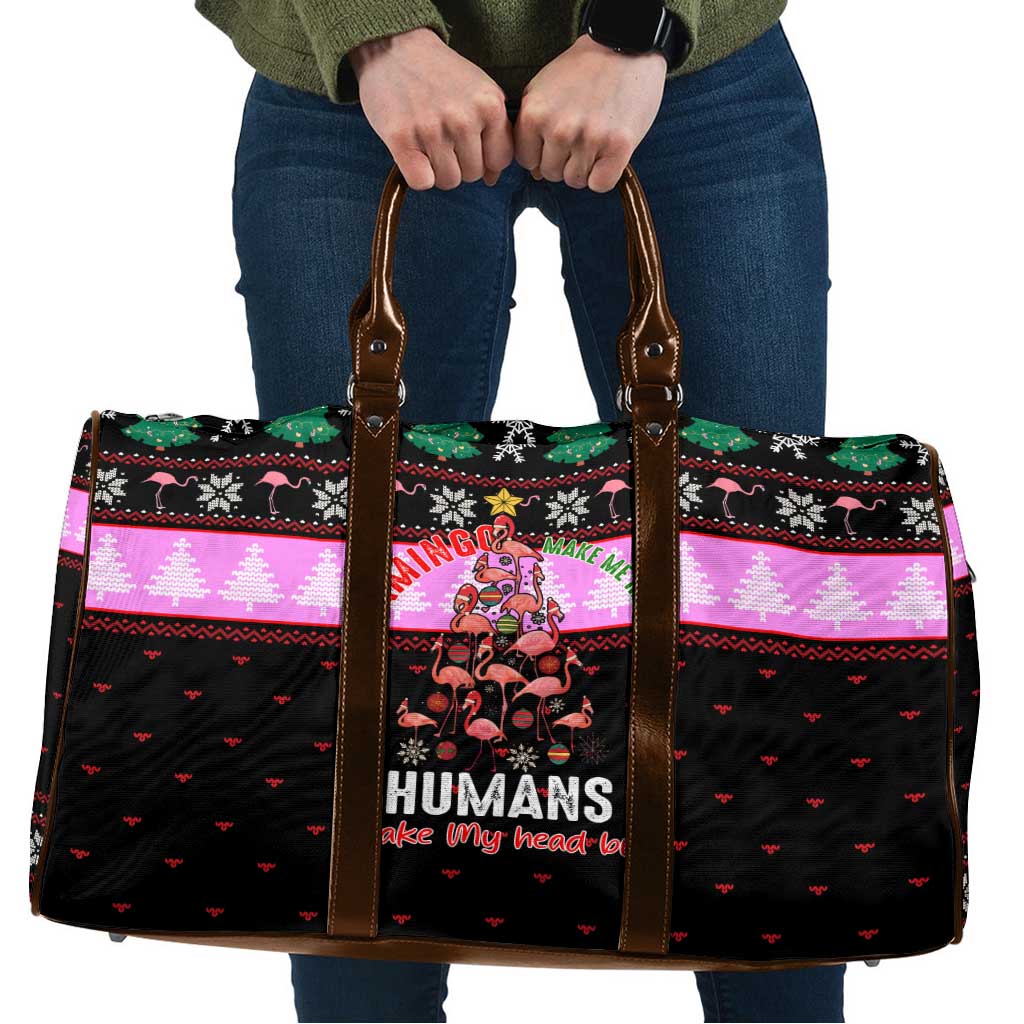 Flamingo Make Me Happy Christmas Travel Bag Funny Xmas Holiday Patterns - Wonder Print Shop