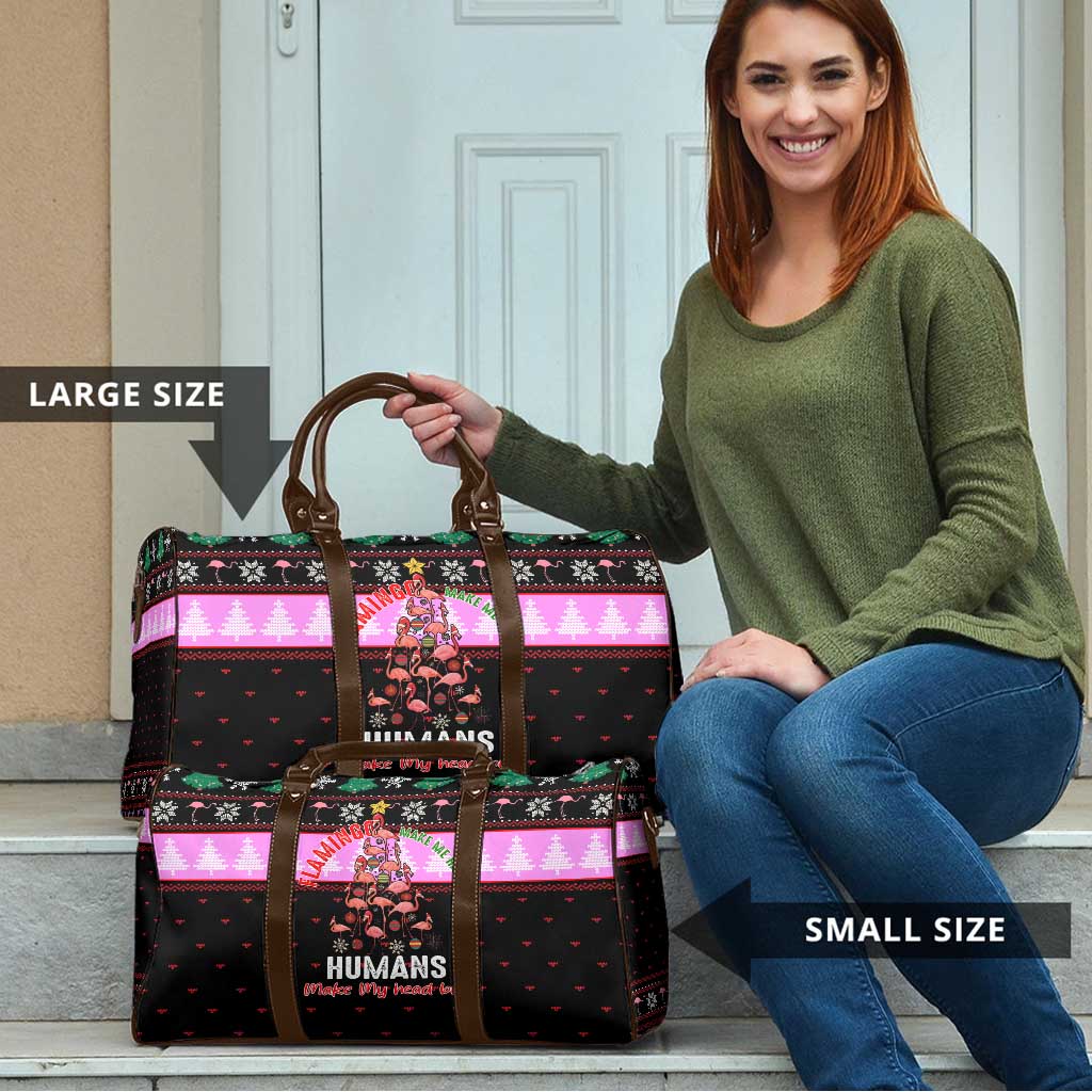 Flamingo Make Me Happy Christmas Travel Bag Funny Xmas Holiday Patterns - Wonder Print Shop