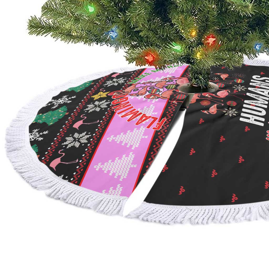 Flamingo Make Me Happy Christmas Tree Skirt Funny Xmas Holiday Patterns - Wonder Print Shop