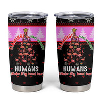 Flamingo Make Me Happy Christmas Tumbler Cup Funny Xmas Holiday Patterns - Wonder Print Shop