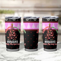 Flamingo Make Me Happy Christmas Tumbler Cup Funny Xmas Holiday Patterns - Wonder Print Shop