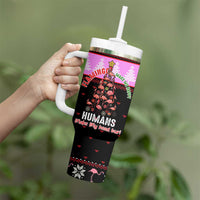 Flamingo Make Me Happy Christmas Tumbler With Handle Funny Xmas Holiday Patterns - Wonder Print Shop
