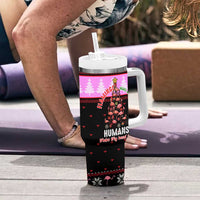 Flamingo Make Me Happy Christmas Tumbler With Handle Funny Xmas Holiday Patterns - Wonder Print Shop